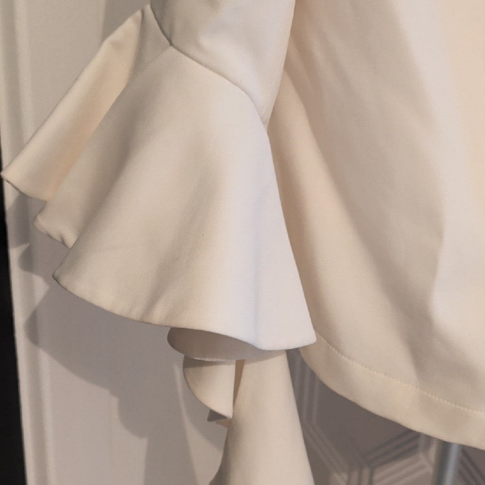 Cream Ruffle Sleeve Blouse - Picture 4 of 7